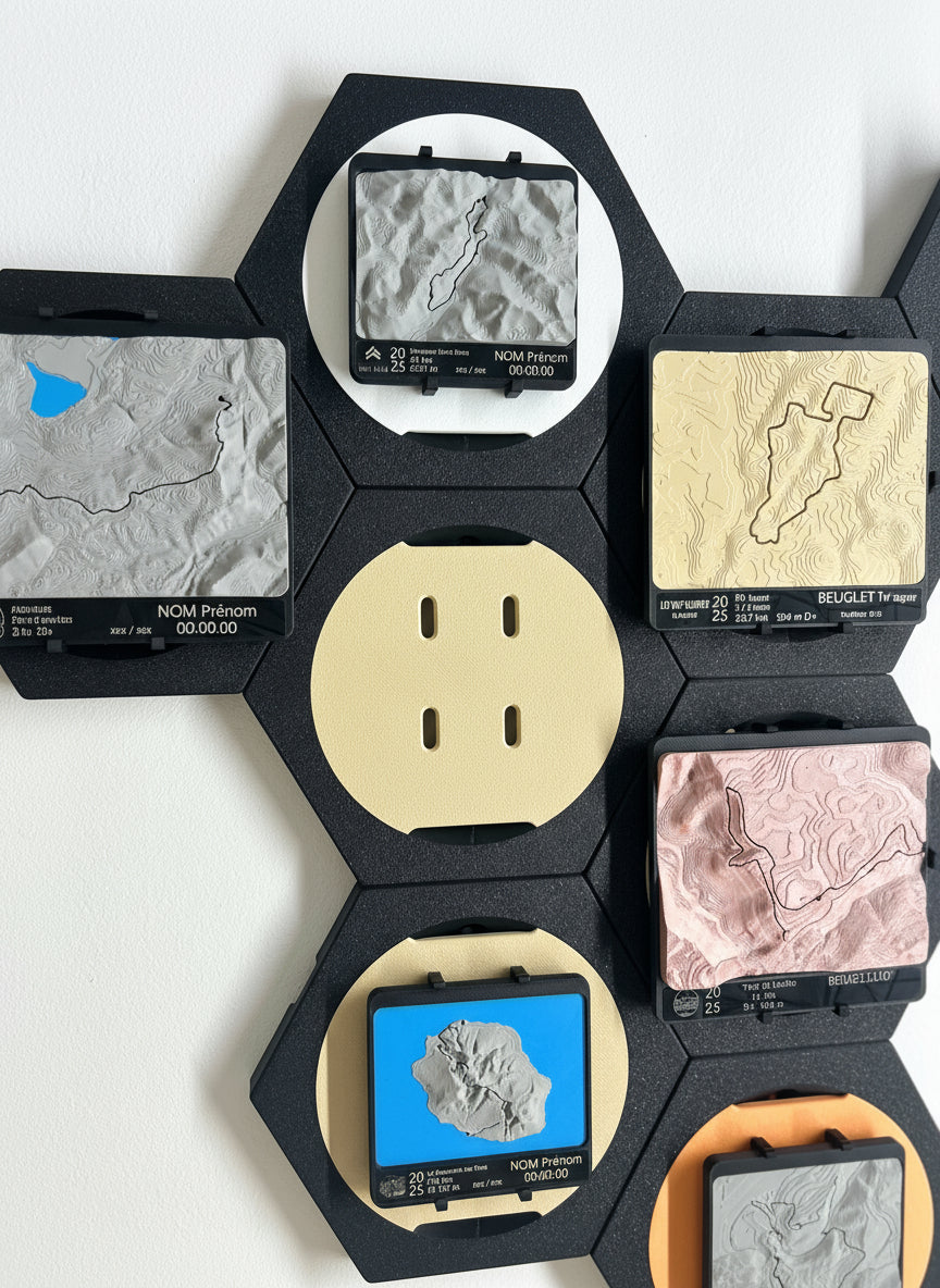HEX - Support mural modulable pour médailles topographiques
